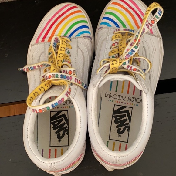 Vans x Flour Shop Old Skool Rainbow Low Top Sneaker Womens Size 5.5 - Picture 9 of 14